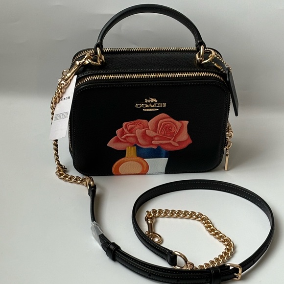 NWT COACH CQ047 Coach X Tom Wesselmann Box Crossbody Leather Black Multi - Picture 15 of 16